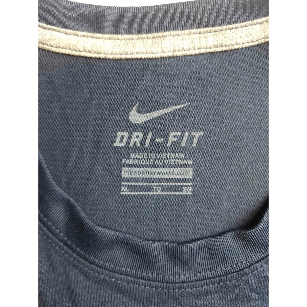 Nike Dri-FIT Athletic T-Shirt Mens XL Navy Blue Short Sleeve Performance Gym Tee - Picture 5 of 7